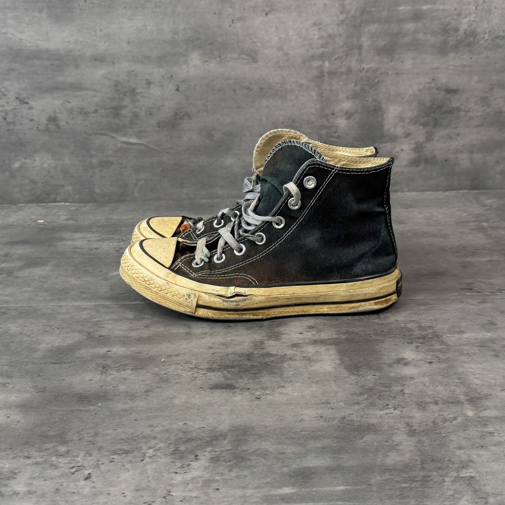 Y2K 00s Converse Chuck Taylor Thrashed Black High Top Sneakers